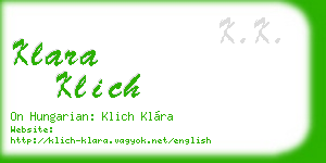 klara klich business card